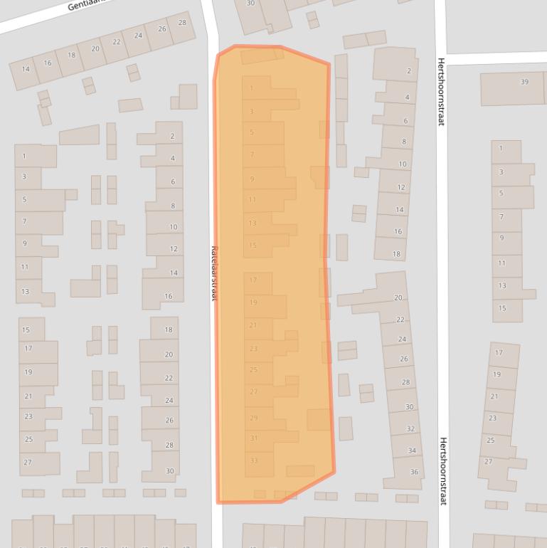 Kaart van postcodegebied 4621CV.