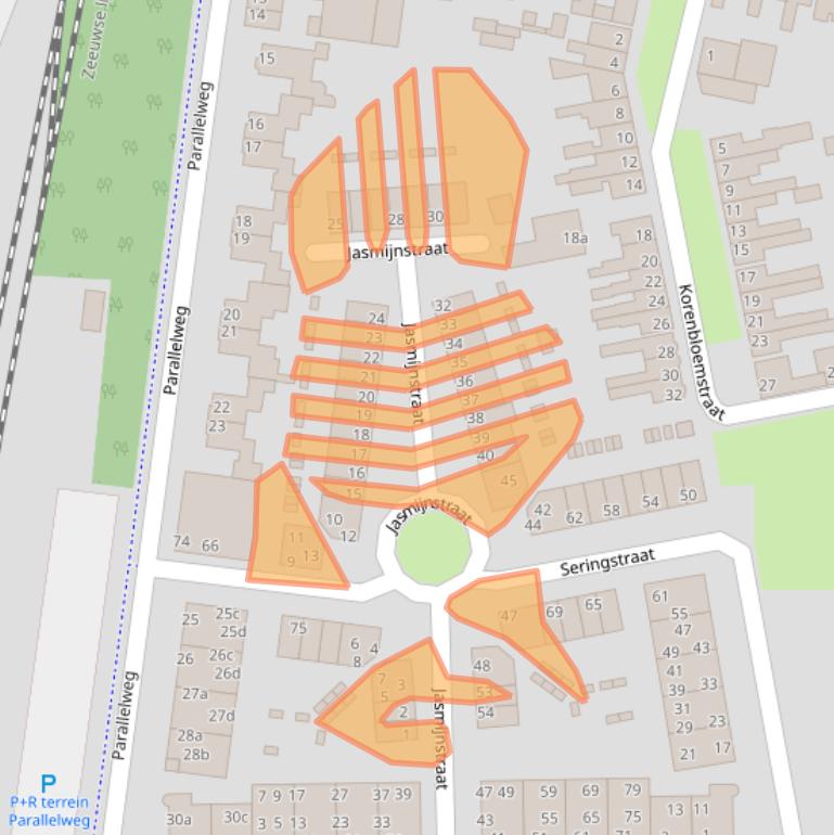 Kaart van postcodegebied 4621DA.