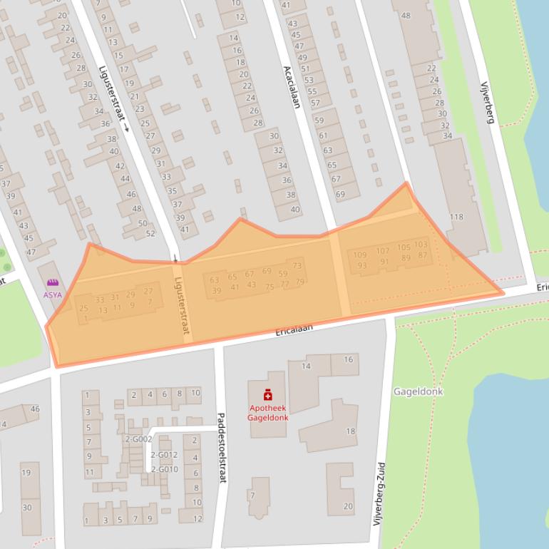 Kaart van postcodegebied 4621EC.