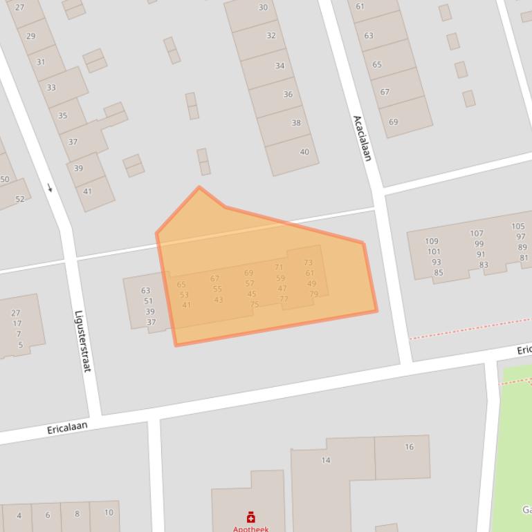 Kaart van postcodegebied 4621ED.