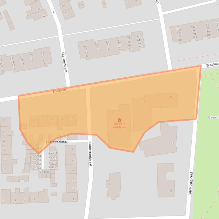 Kaart van postcodegebied 4621EG.