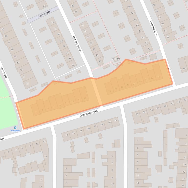 Kaart van postcodegebied 4621EH.