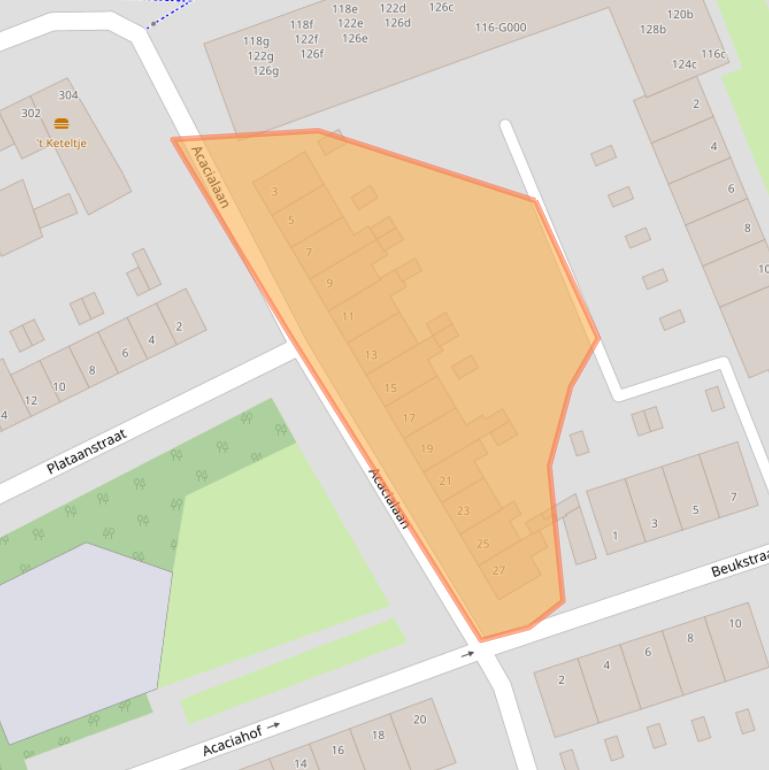 Kaart van postcodegebied 4621EW.