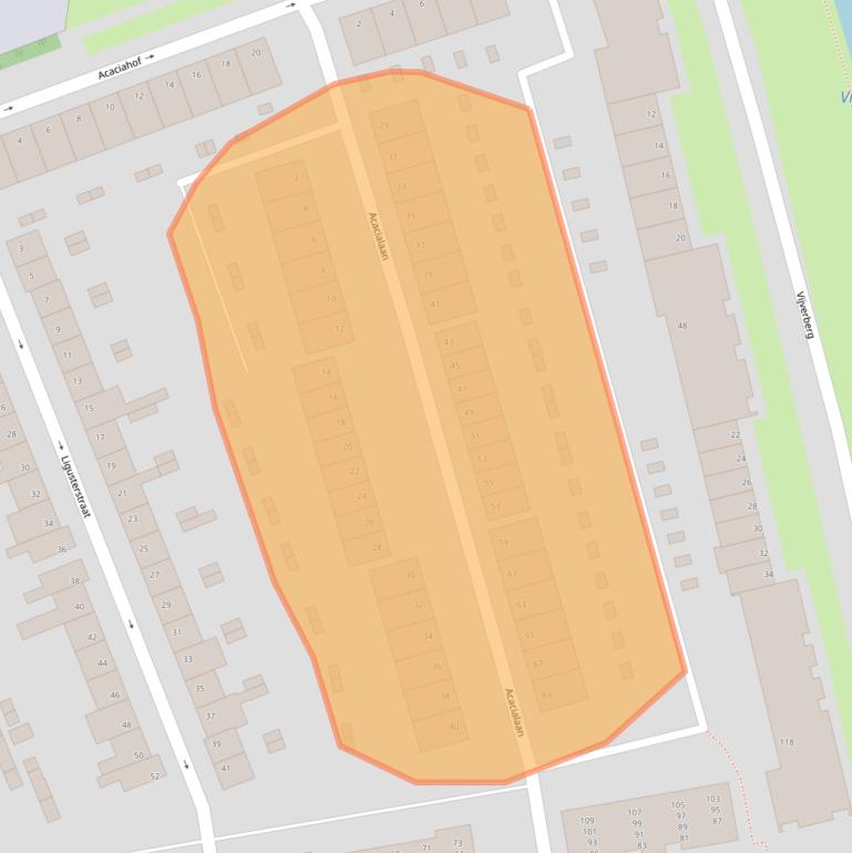Kaart van postcodegebied 4621EX.