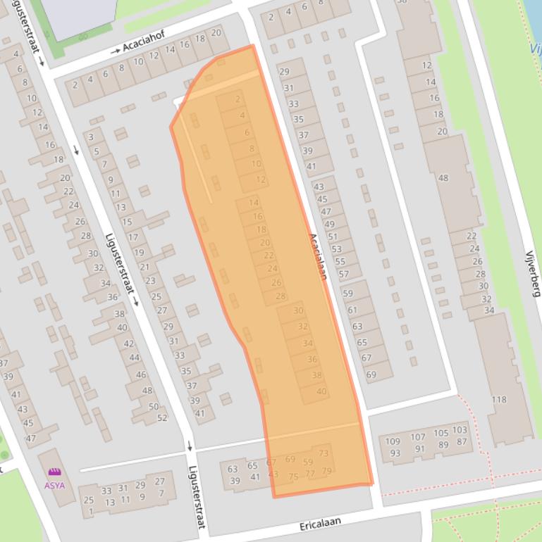 Kaart van postcodegebied 4621EZ.