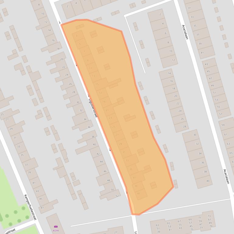 Kaart van postcodegebied 4621GA.