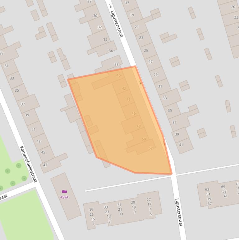 Kaart van postcodegebied 4621GC.