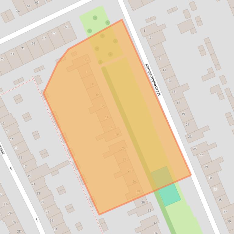 Kaart van postcodegebied 4621GG.