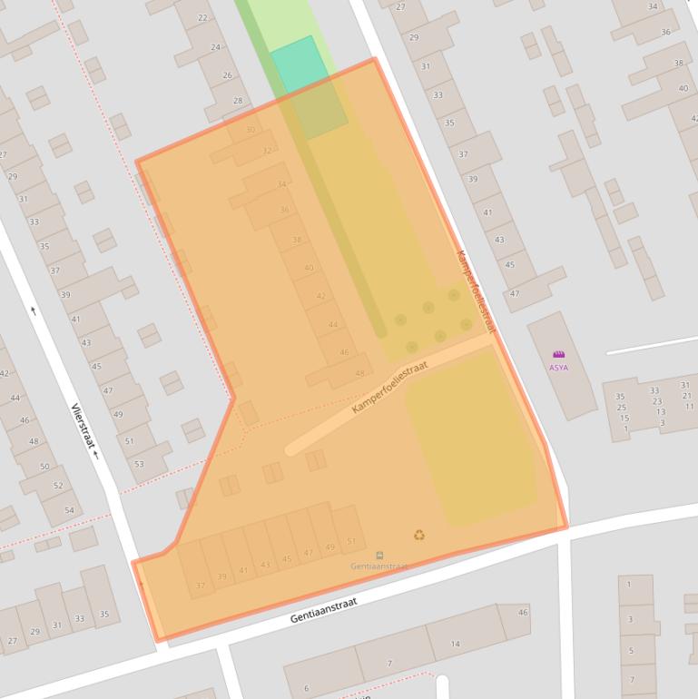 Kaart van postcodegebied 4621GH.