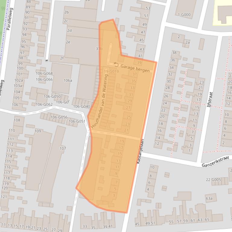 Kaart van postcodegebied 4621HB.