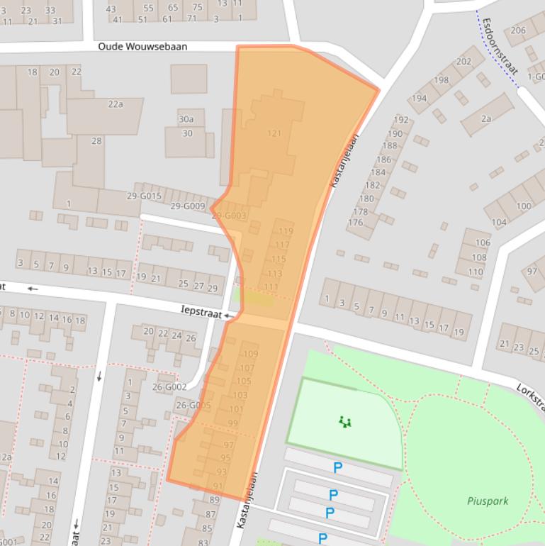 Kaart van postcodegebied 4621HE.