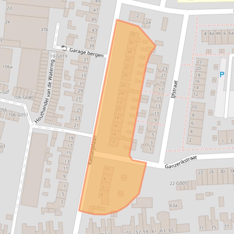 Kaart van postcodegebied 4621HG.