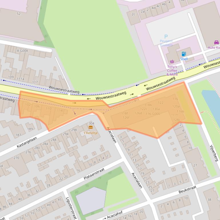 Kaart van postcodegebied 4621JD.