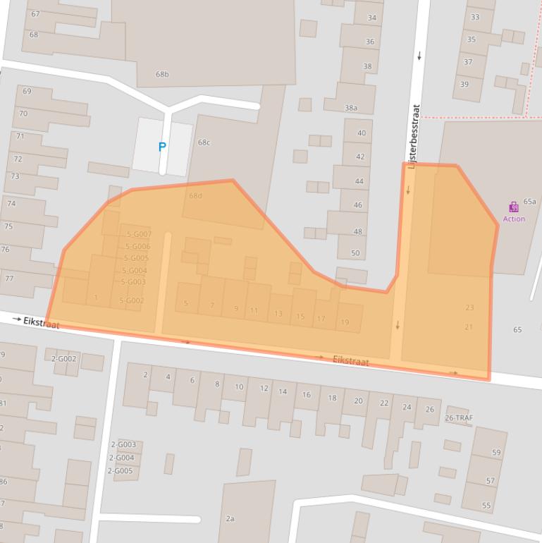 Kaart van postcodegebied 4621JL.