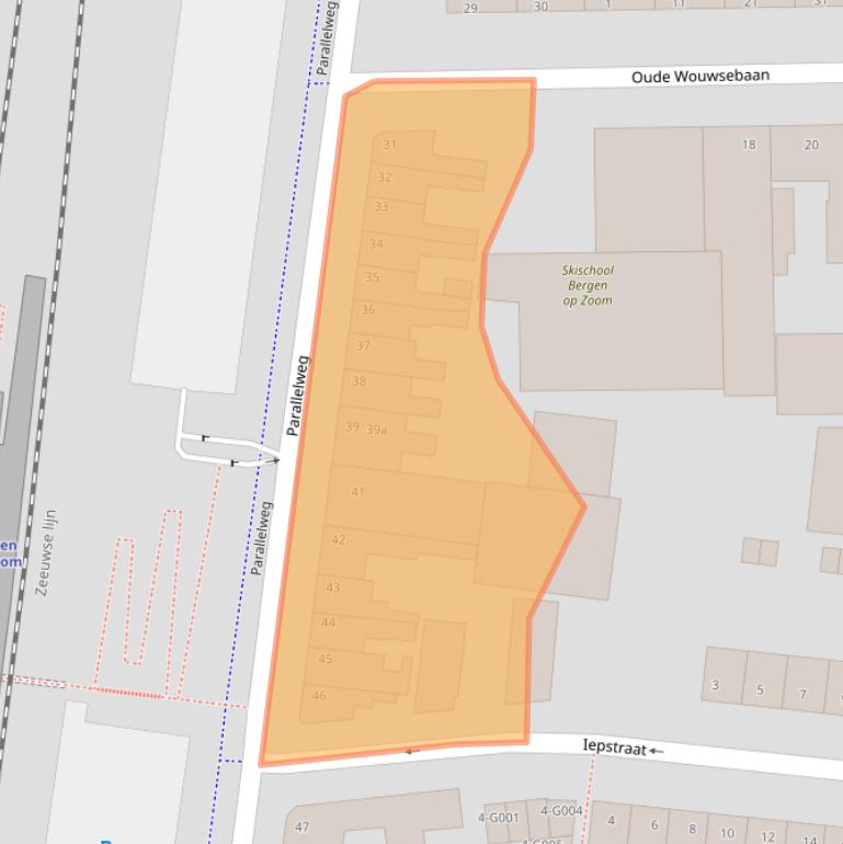 Kaart van postcodegebied 4621JP.