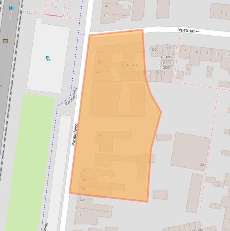 Kaart van postcodegebied 4621JR.