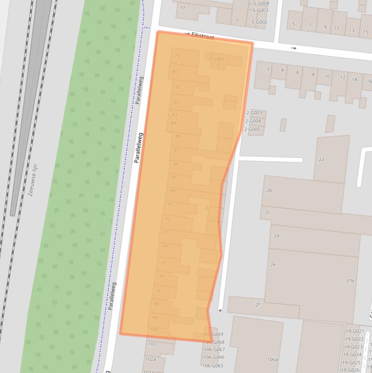 Kaart van postcodegebied 4621JT.