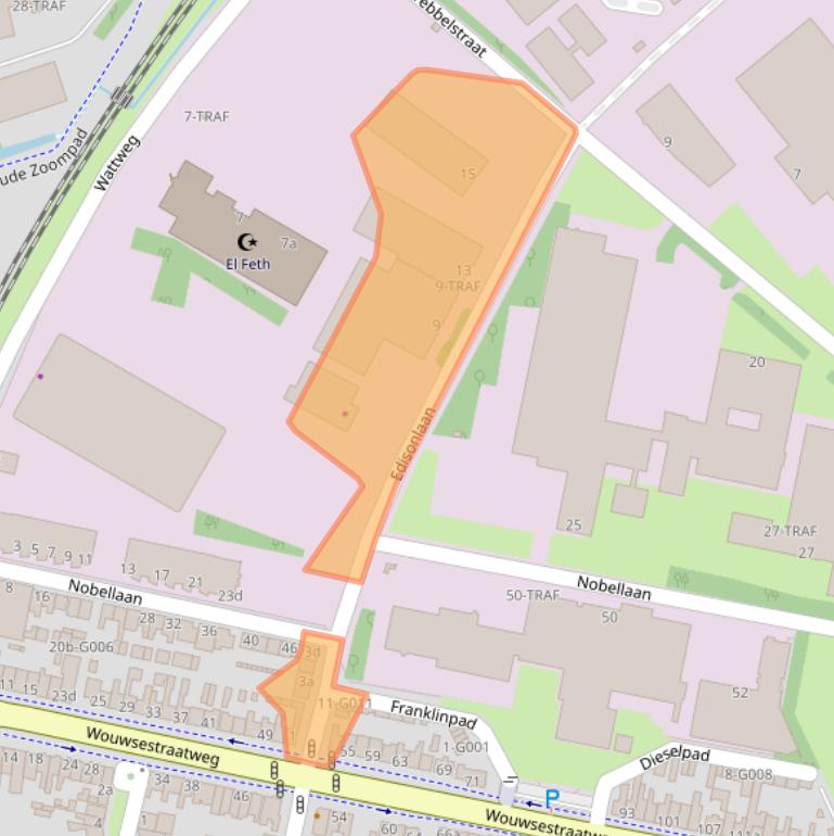 Kaart van postcodegebied 4622RB.