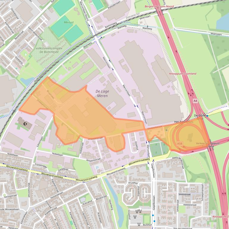 Kaart van postcodegebied 4622RC.