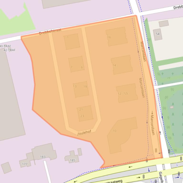 Kaart van postcodegebied 4622RG.