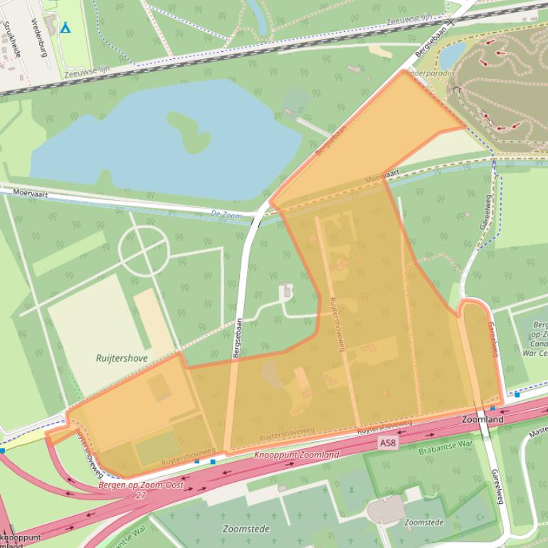 Kaart van postcodegebied 4622RJ.