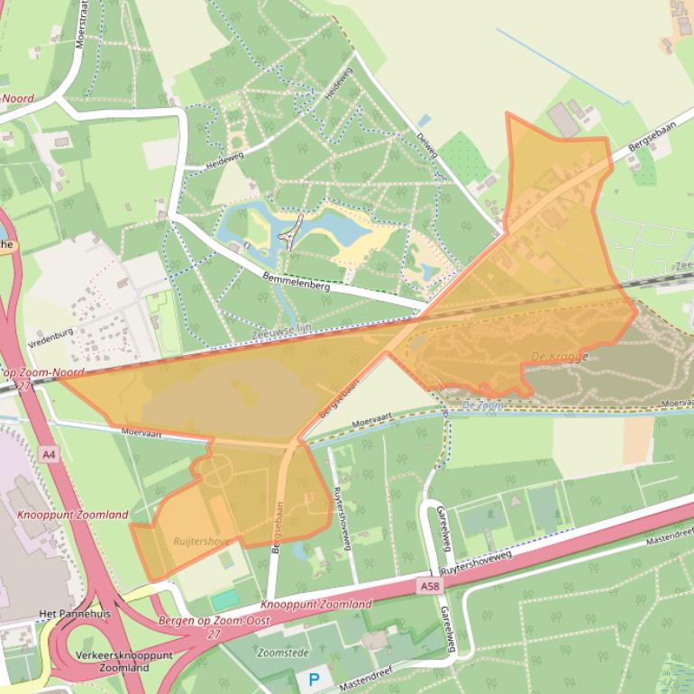 Kaart van postcodegebied 4622RN.