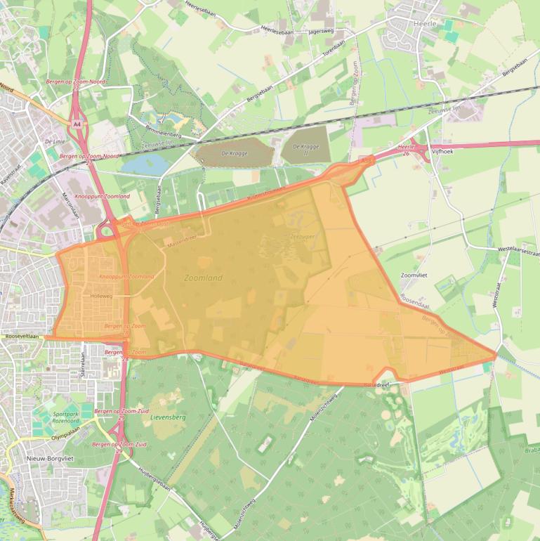 Kaart van postcodegebied 4623.