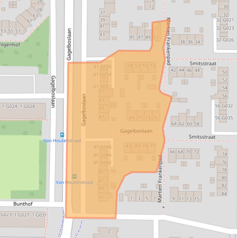 Kaart van postcodegebied 4623AB.