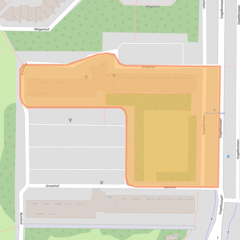 Kaart van postcodegebied 4623AR.