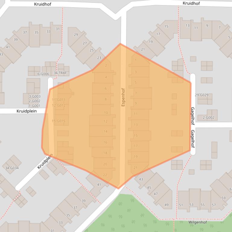 Kaart van postcodegebied 4623BA.