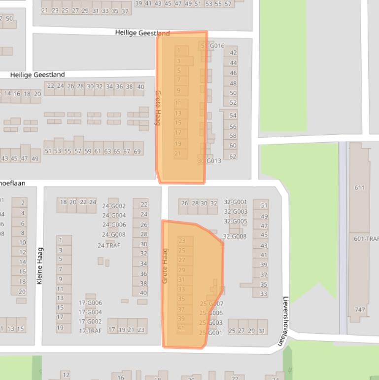 Kaart van postcodegebied 4623TC.