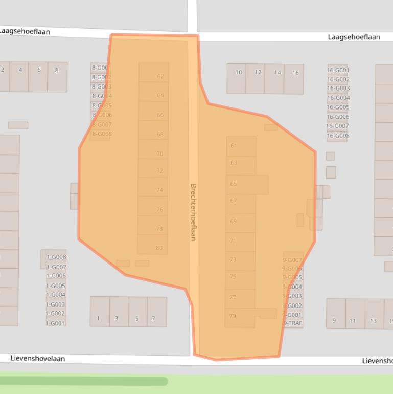 Kaart van postcodegebied 4623TG.