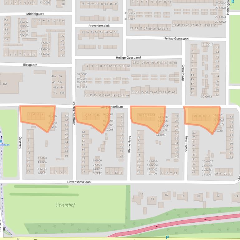 Kaart van postcodegebied 4623TM.