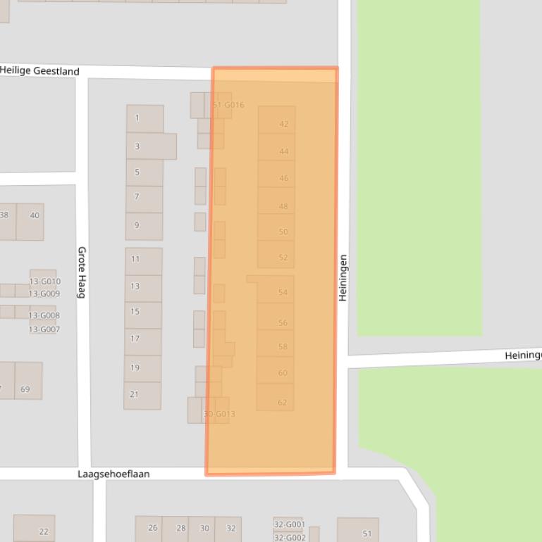 Kaart van postcodegebied 4623TX.