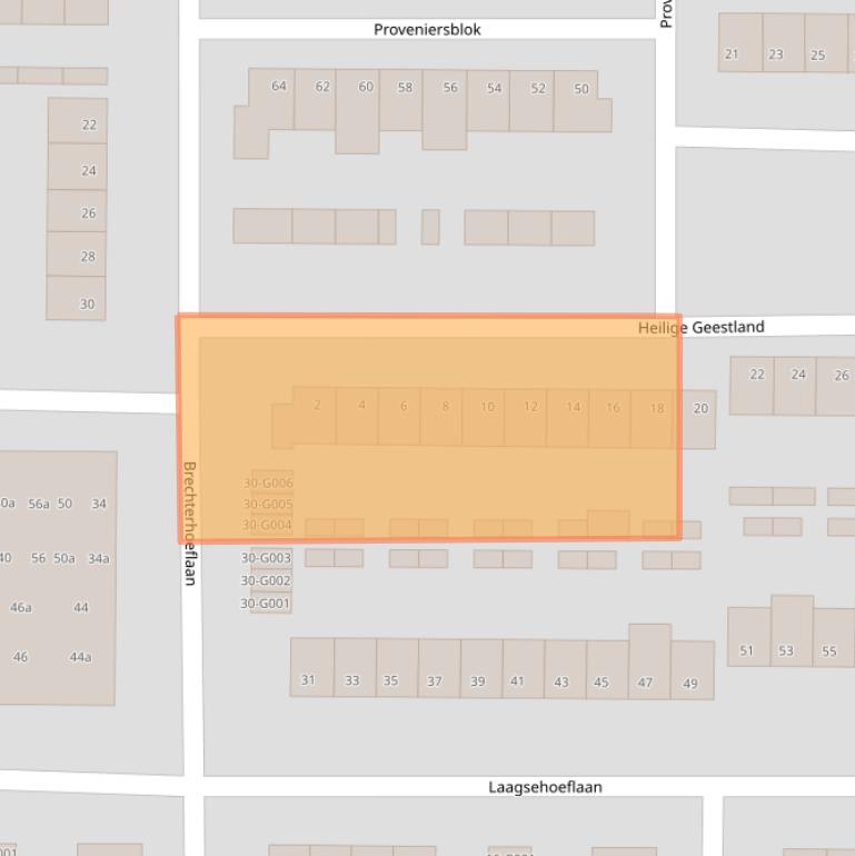 Kaart van postcodegebied 4623VC.