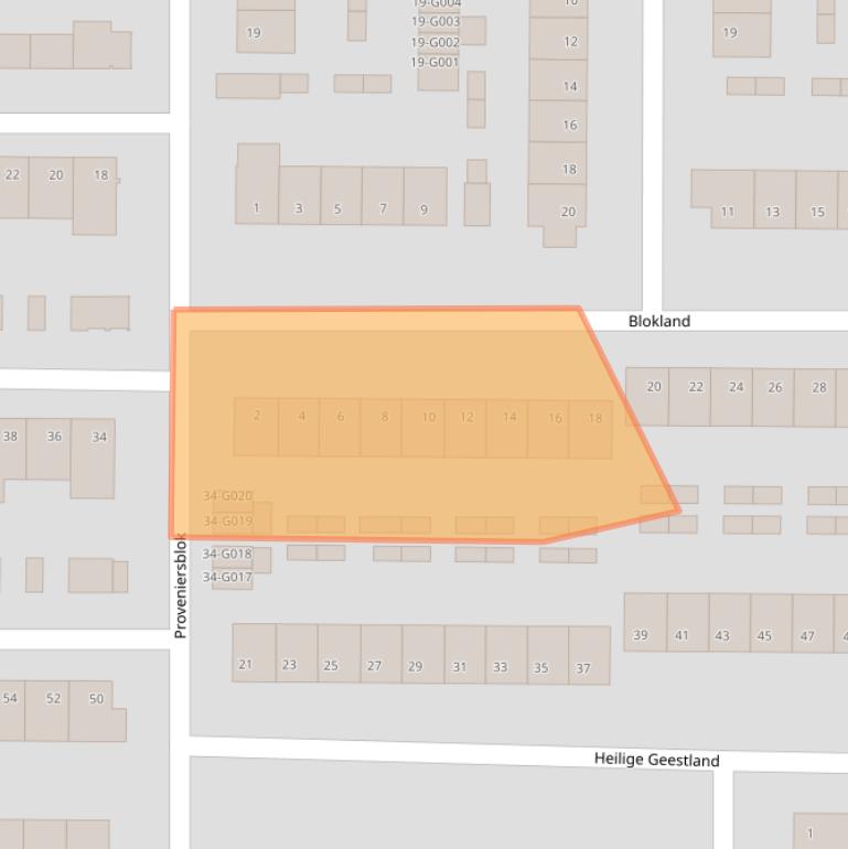 Kaart van postcodegebied 4623VG.