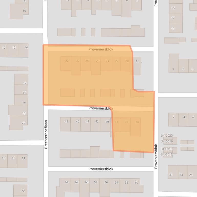 Kaart van postcodegebied 4623VN.