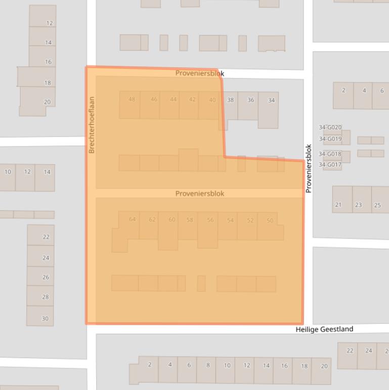 Kaart van postcodegebied 4623VP.