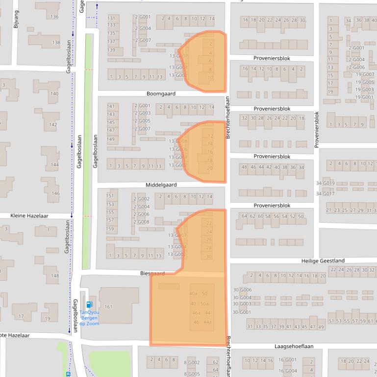 Kaart van postcodegebied 4623VR.