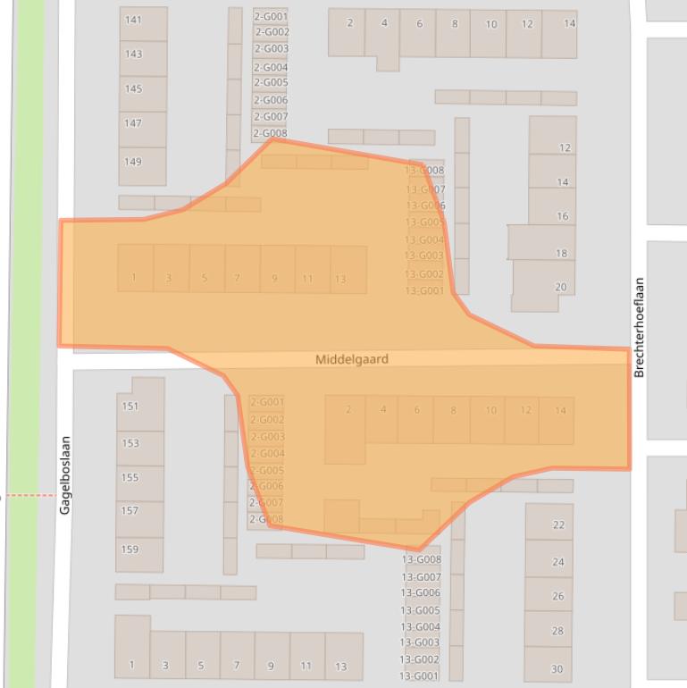 Kaart van postcodegebied 4623VT.