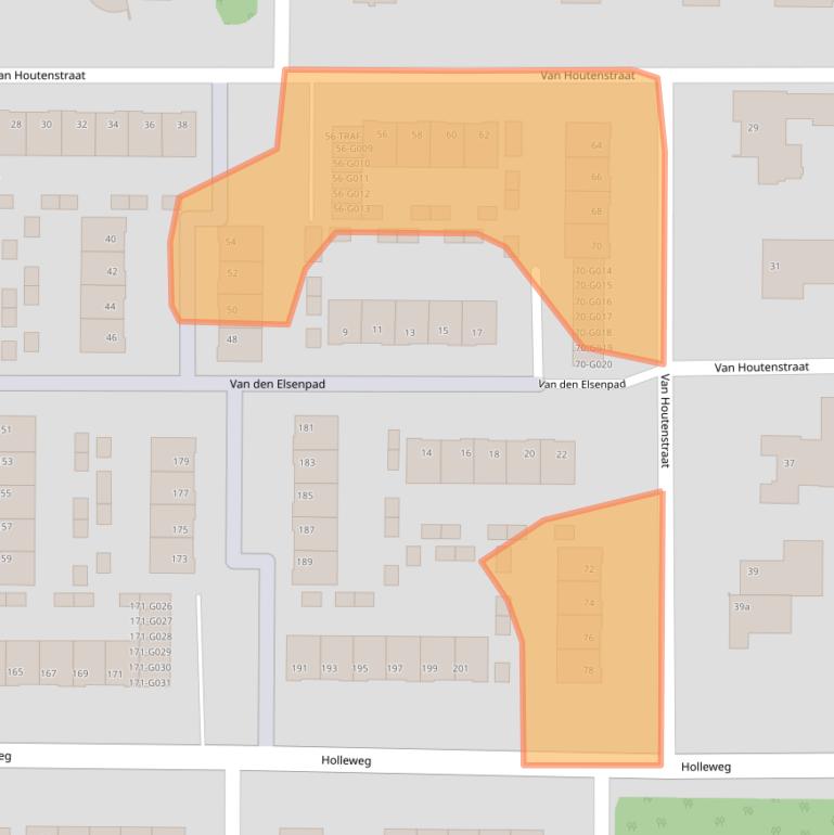 Kaart van postcodegebied 4623XM.