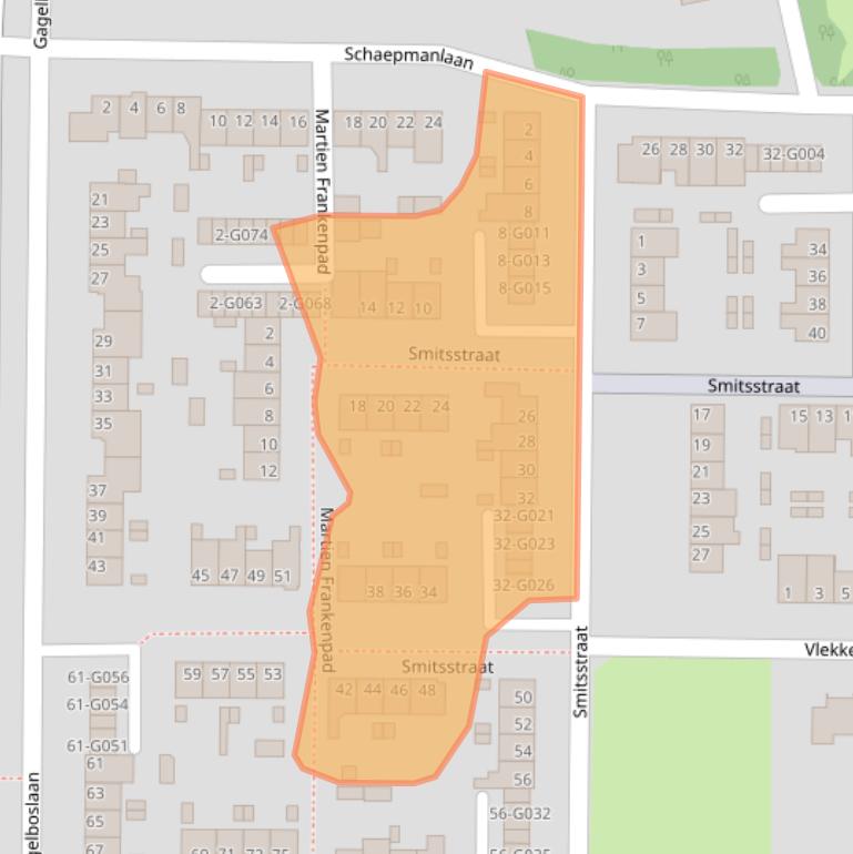 Kaart van postcodegebied 4623XR.