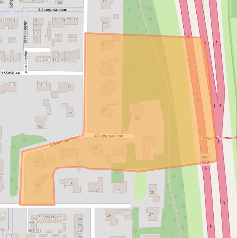 Kaart van postcodegebied 4623XW.