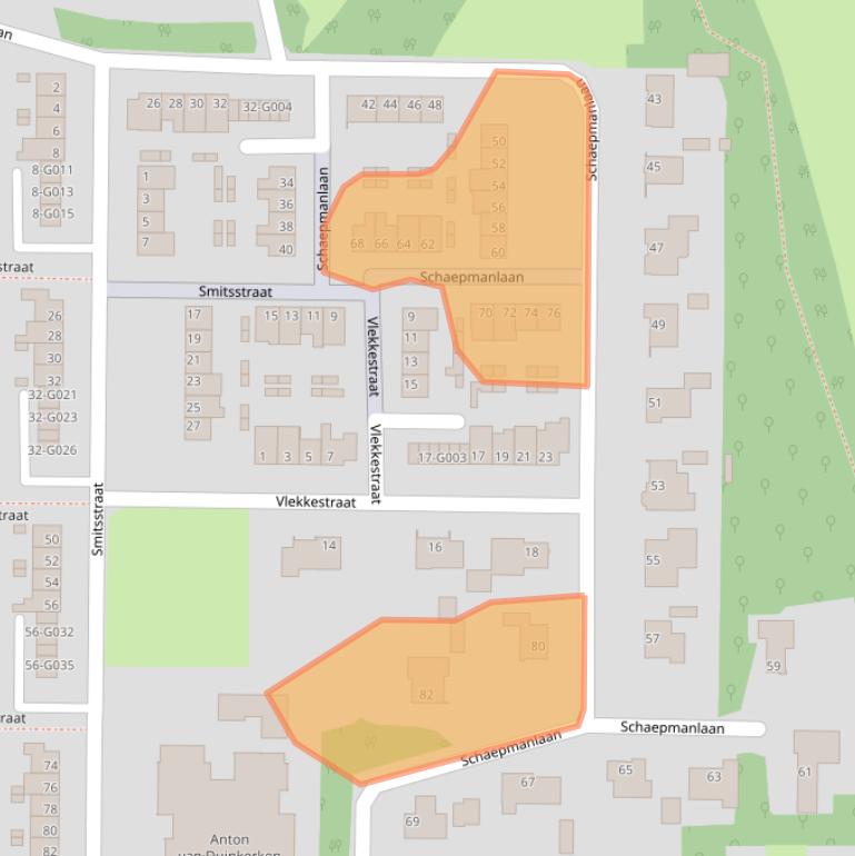 Kaart van postcodegebied 4623XZ.