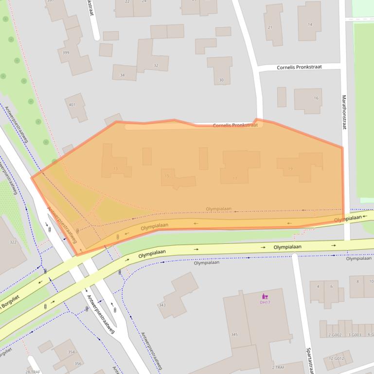 Kaart van postcodegebied 4624AA.