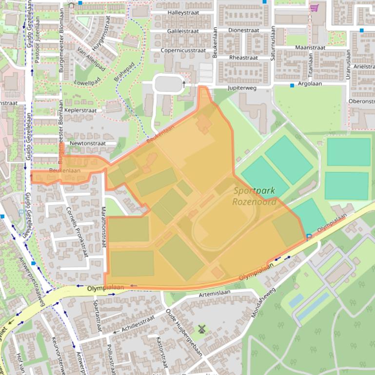 Kaart van postcodegebied 4624AE.