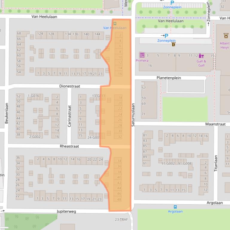 Kaart van postcodegebied 4624BG.