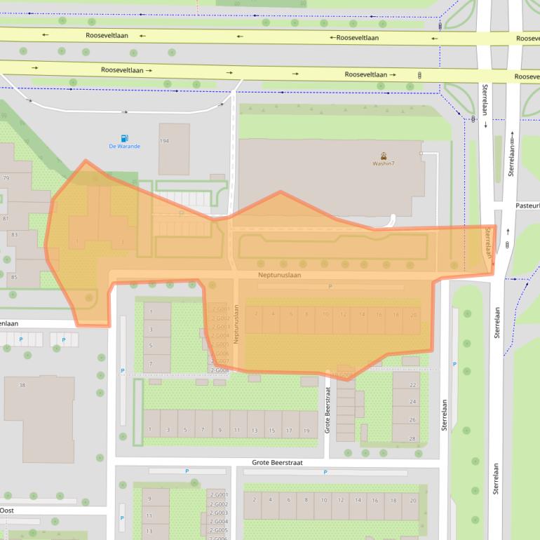 Kaart van postcodegebied 4624CE.