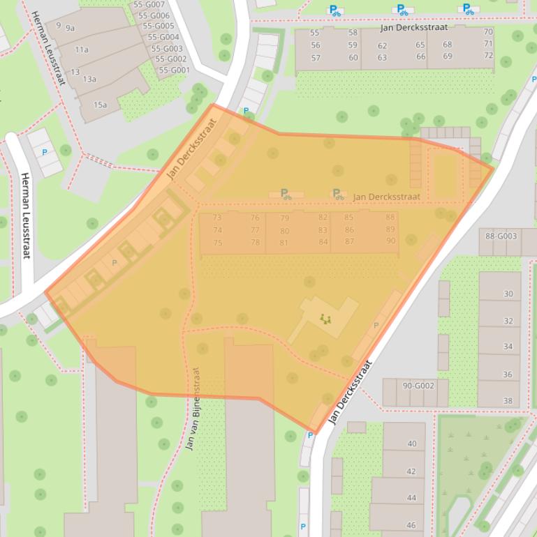 Kaart van postcodegebied 4624EP.