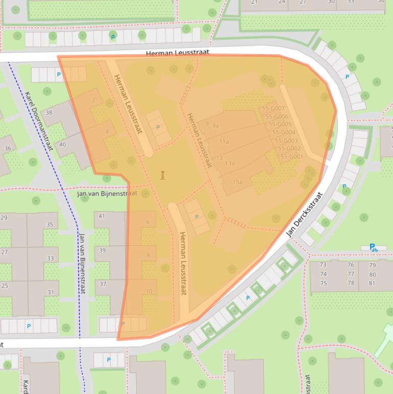 Kaart van postcodegebied 4624ER.